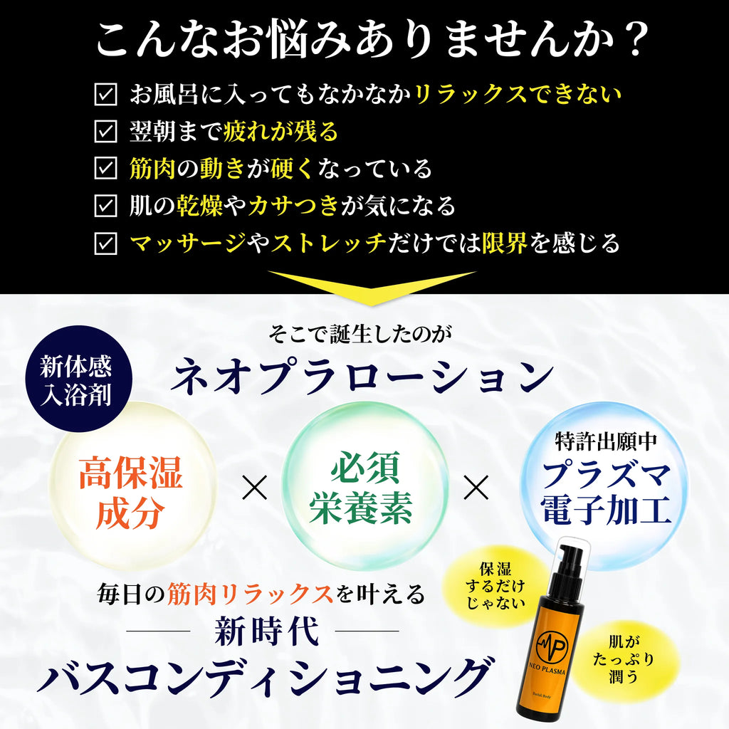 【プラズマ電子体感ボディ&入浴剤】ネオプラローション ※パッケージが変わりました。